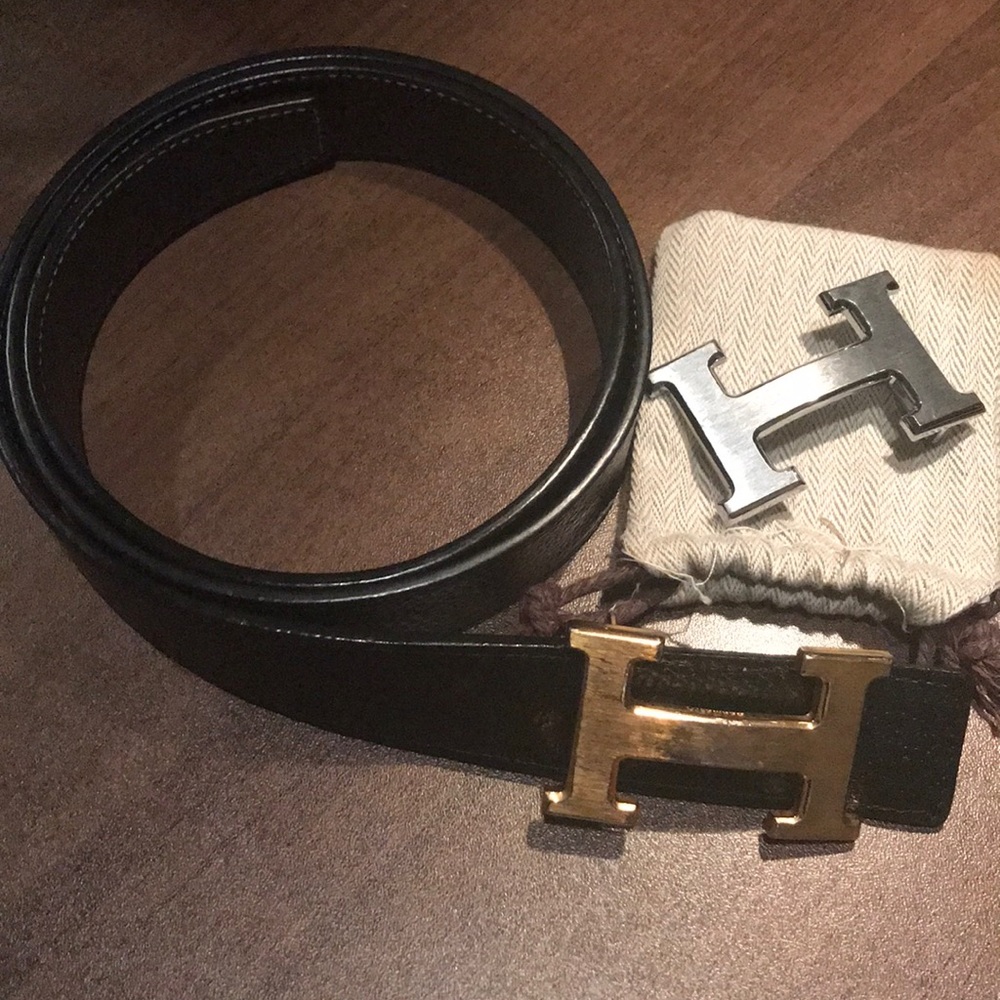 Belt BLACK BROWN with two buckles